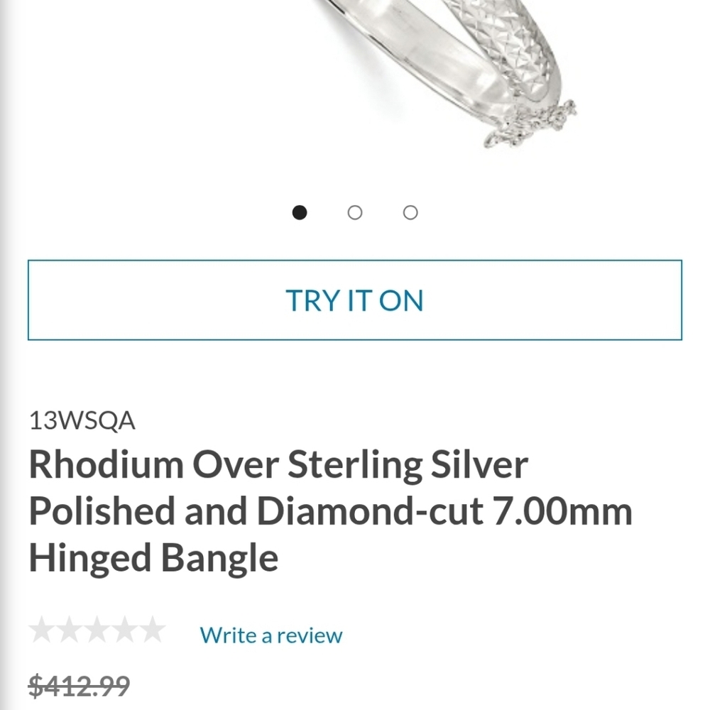 Rhodium Over Sterling Silver Polished and Diamond-cut 7.00mm Hinged Bangle ✨️ - Picture 8 of 8